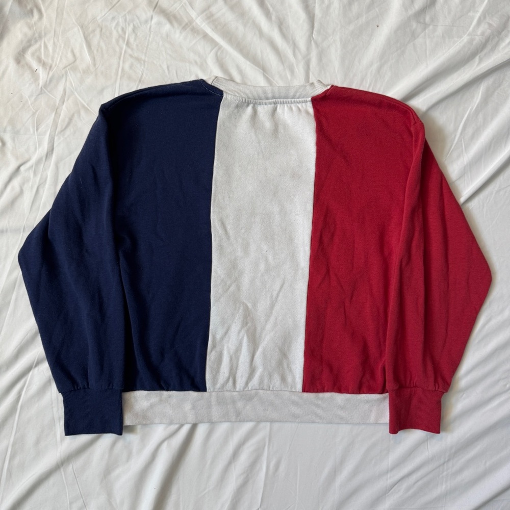 Colorblock American Flag Crewneck Sweater - Picture 2 of 8